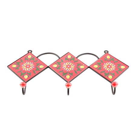Red Yellow Sunflower Ceramic Tiles Hooks 